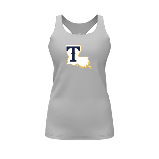 [CUS-DFW-RCBK-PER-GRY-FYS-LOGO2] Racerback Tank Top (Female Youth S, Gray, Logo 2)