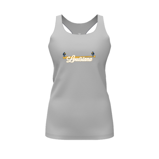 [CUS-DFW-RCBK-PER-GRY-FYS-LOGO3] Racerback Tank Top (Female Youth S, Gray, Logo 3)