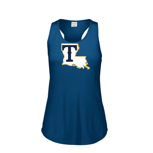 [3078.U22.S-LOGO2] Ladies Tri Blend Tank Top (Female Adult S, Navy, Logo 2)