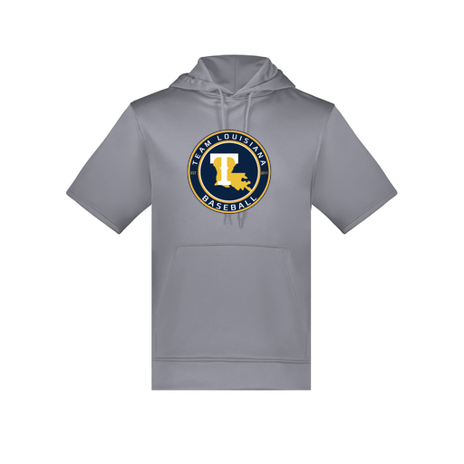 [6871.059.S-LOGO1] Men's Dri Fit Short Sleeve Hoodie (Adult S, Gray, Logo 1)