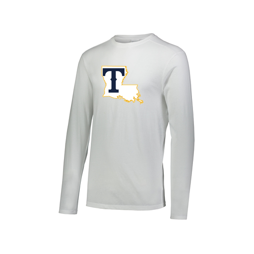 [FTLCUBWH-AXS-LOGO2] Decker Men's Tri-Blend T-Shirt - Long Sleeve (Adult XS, White, Logo 2)