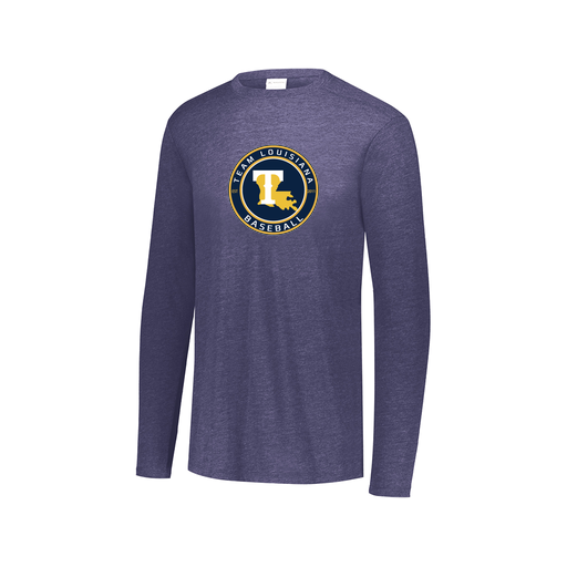 [FTLCUBNV-AXS-LOGO1] Decker Men's Tri-Blend T-Shirt - Long Sleeve (Adult XS, Navy, Logo 1)