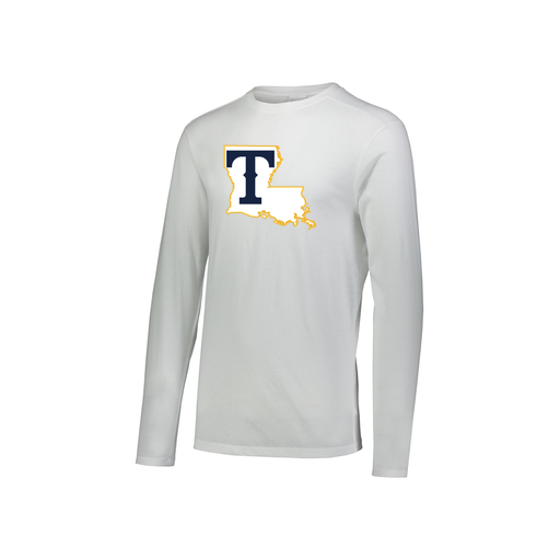 [FTLCUBWH-YS-LOGO2] Decker Youth Tri-Blend T-Shirt - Long Sleeve (Youth S, White, Logo 2)