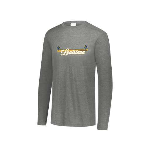 [FTLCUBGY-YS-LOGO3] Decker Youth Tri-Blend T-Shirt - Long Sleeve (Youth S, Gray, Logo 3)