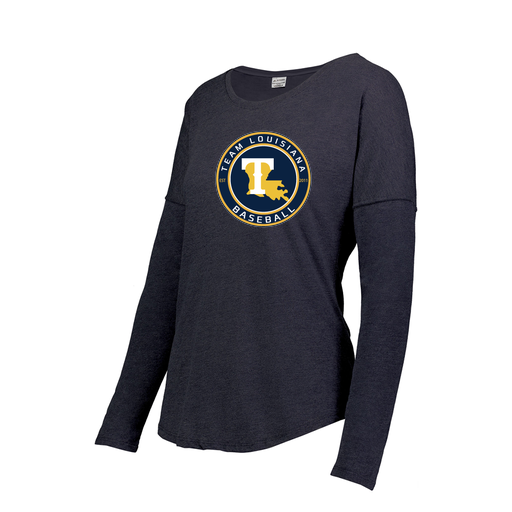 [FTLCUBNV-FAS-LOGO1] Decker Women's Tri-Blend T-Shirt - Long Sleeve (Female Adult S, Navy, Logo 1)