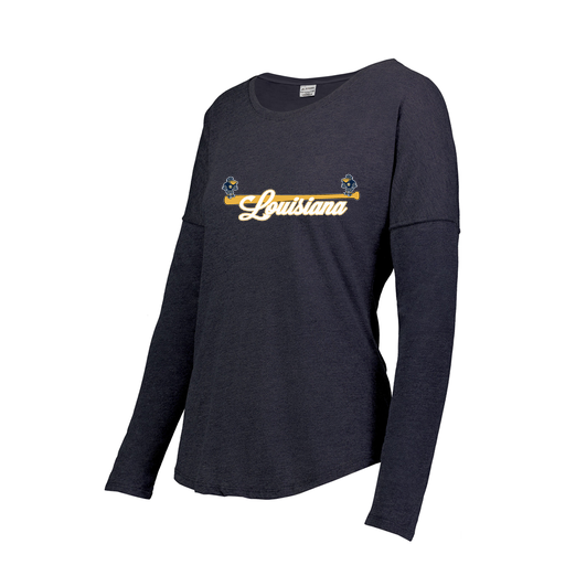 [FTLCUBNV-FAS-LOGO3] Decker Women's Tri-Blend T-Shirt - Long Sleeve (Female Adult S, Navy, Logo 3)