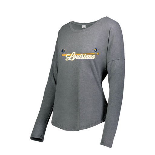 [FTLCUBGY-FAS-LOGO3] Decker Women's Tri-Blend T-Shirt - Long Sleeve (Female Adult S, Gray, Logo 3)